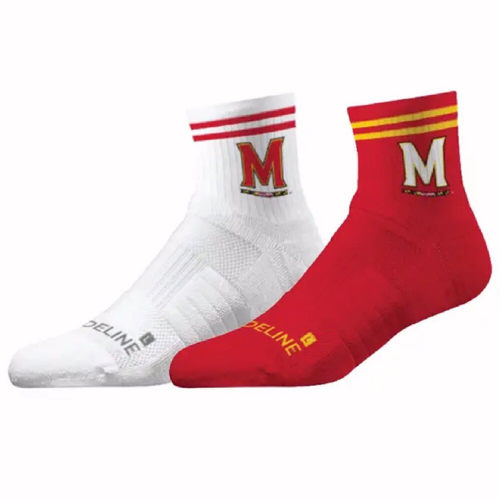 University of Maryland Terrapins Terps Half Calf Knit Socks (set of 2) -NEW